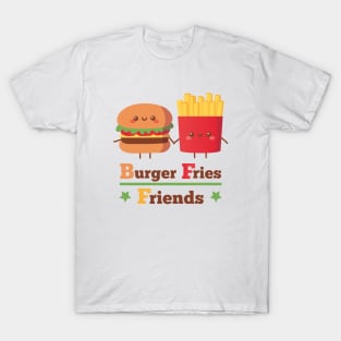 Cute Burger and Fries Friends BFF Funny T-Shirt